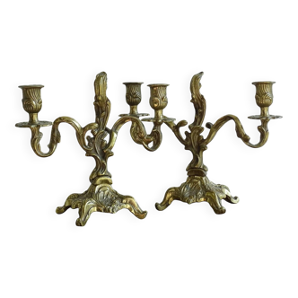 Candélabres anciens en laiton français