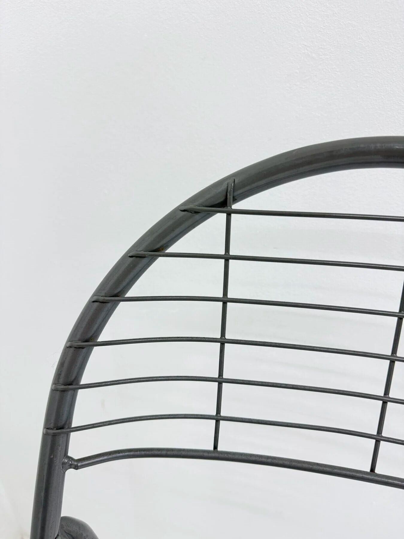 Niels Gammelgaard for Ikea grey wire metal folding chair, 1970s