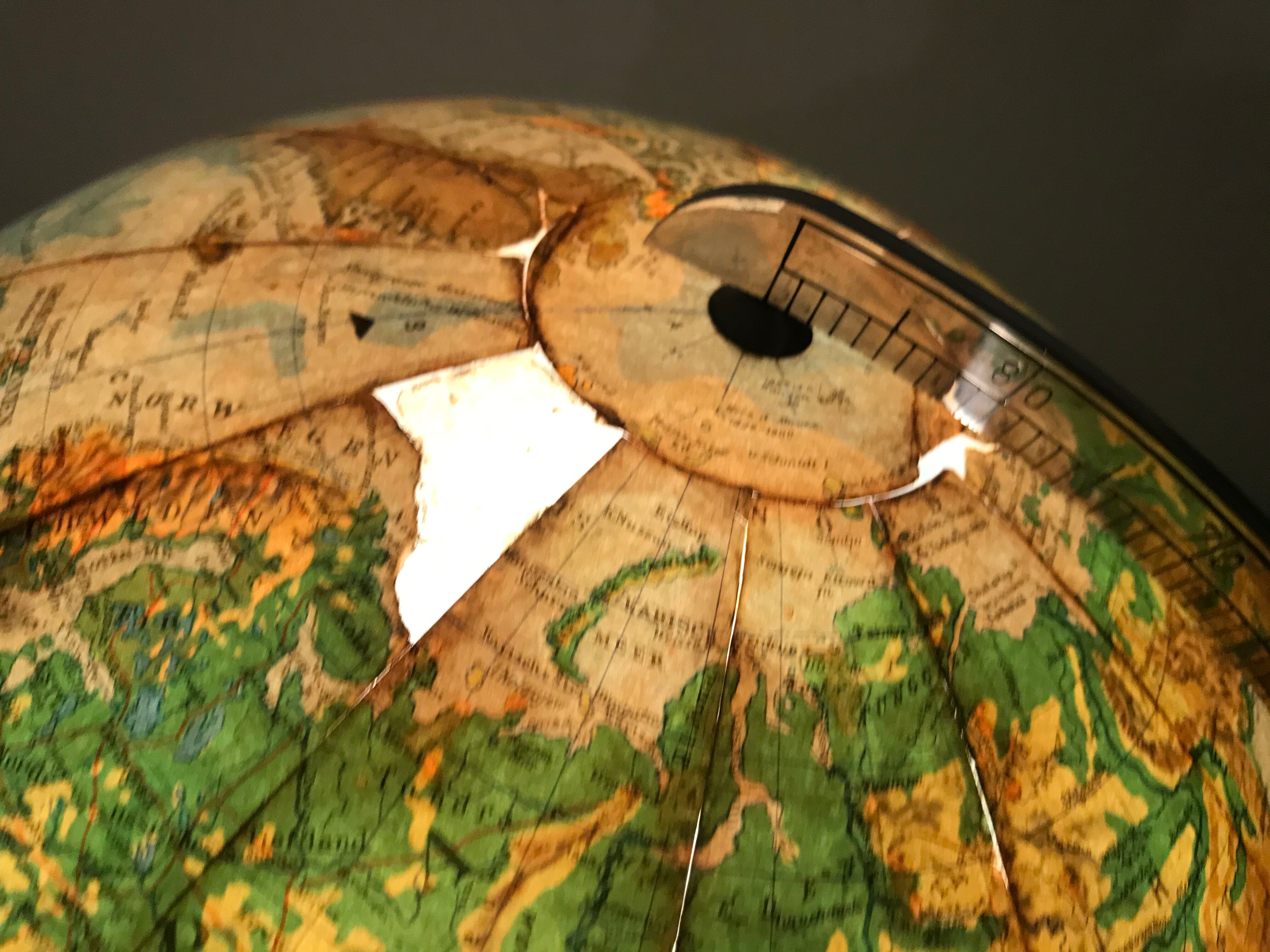 Globe en verre Illuminé de Columbus Paul Oestergaard 1950 vintage design