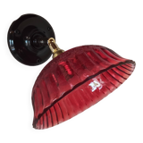 Vintage red glass wall light