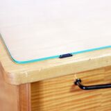 Pair of bedside 60s maple plate