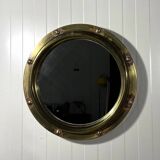 Miroir mural hublot en laiton Deutsche Werkstätten 1950