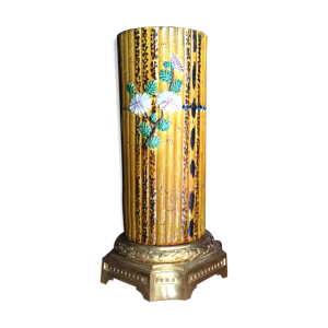 Vase chinois en faience - style bambou