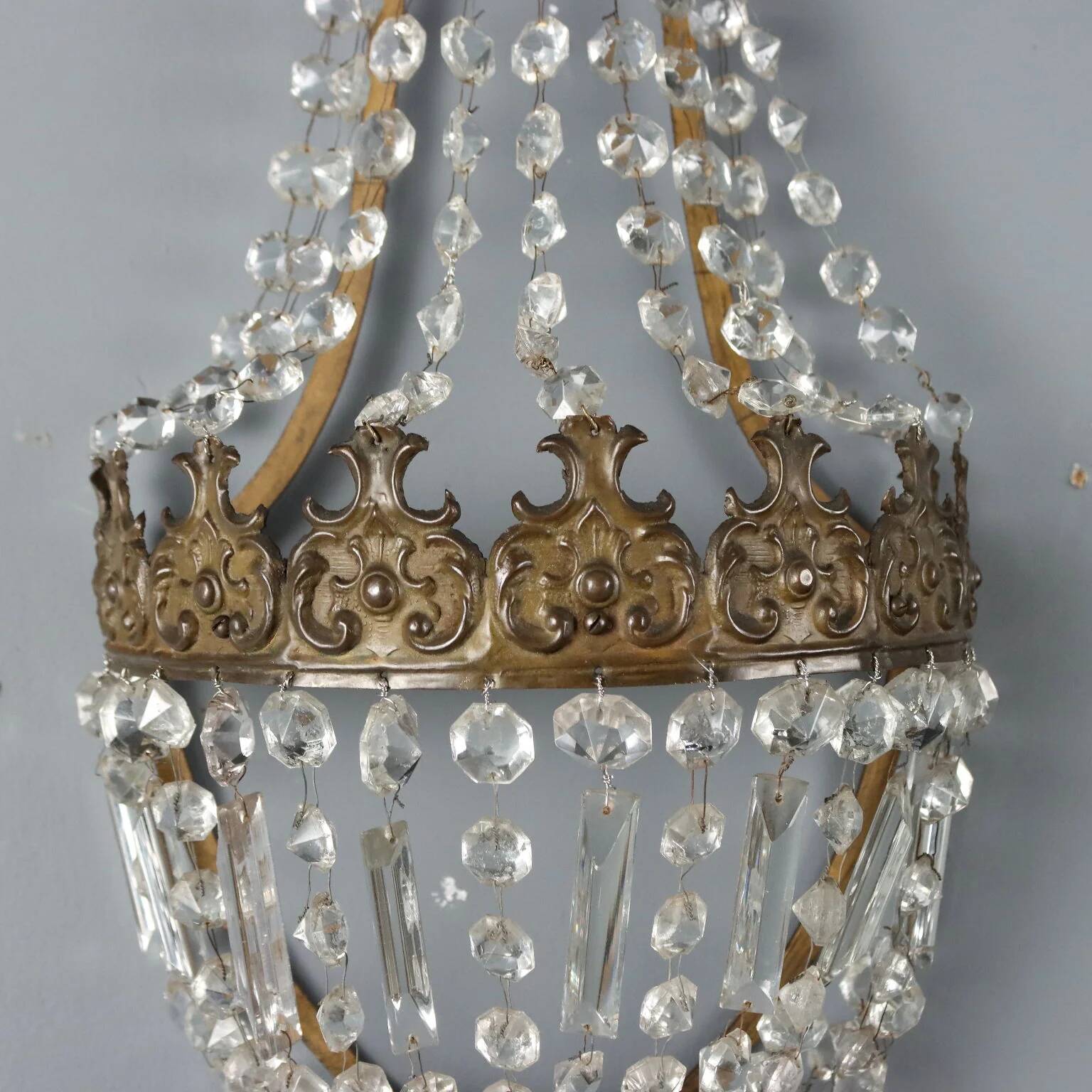 Antique metal wall sconces, Italy, 19th century
