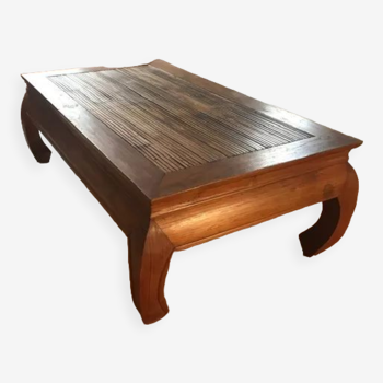 Table basse en bois et canage
