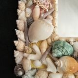Miroir biseauté, recouvert d'une accumulation de coquillages de collection et de branches de corail