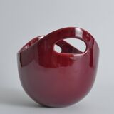 Scandinavian Modern Merlot Red Stoneware Bowl by SYCO, Sweden, 1950s