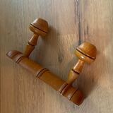 Coat rack with 2 old wooden hooks