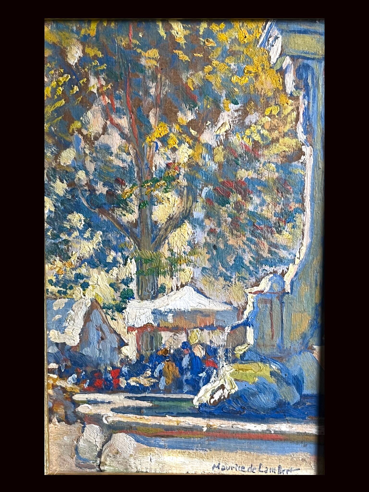 De lambert, oil on panel small format beautiful framing 20th century