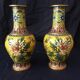 Pair of cloisonne enamel vases with japanese floral decor