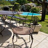Fauteuil de jardin en fer forgé artisanal