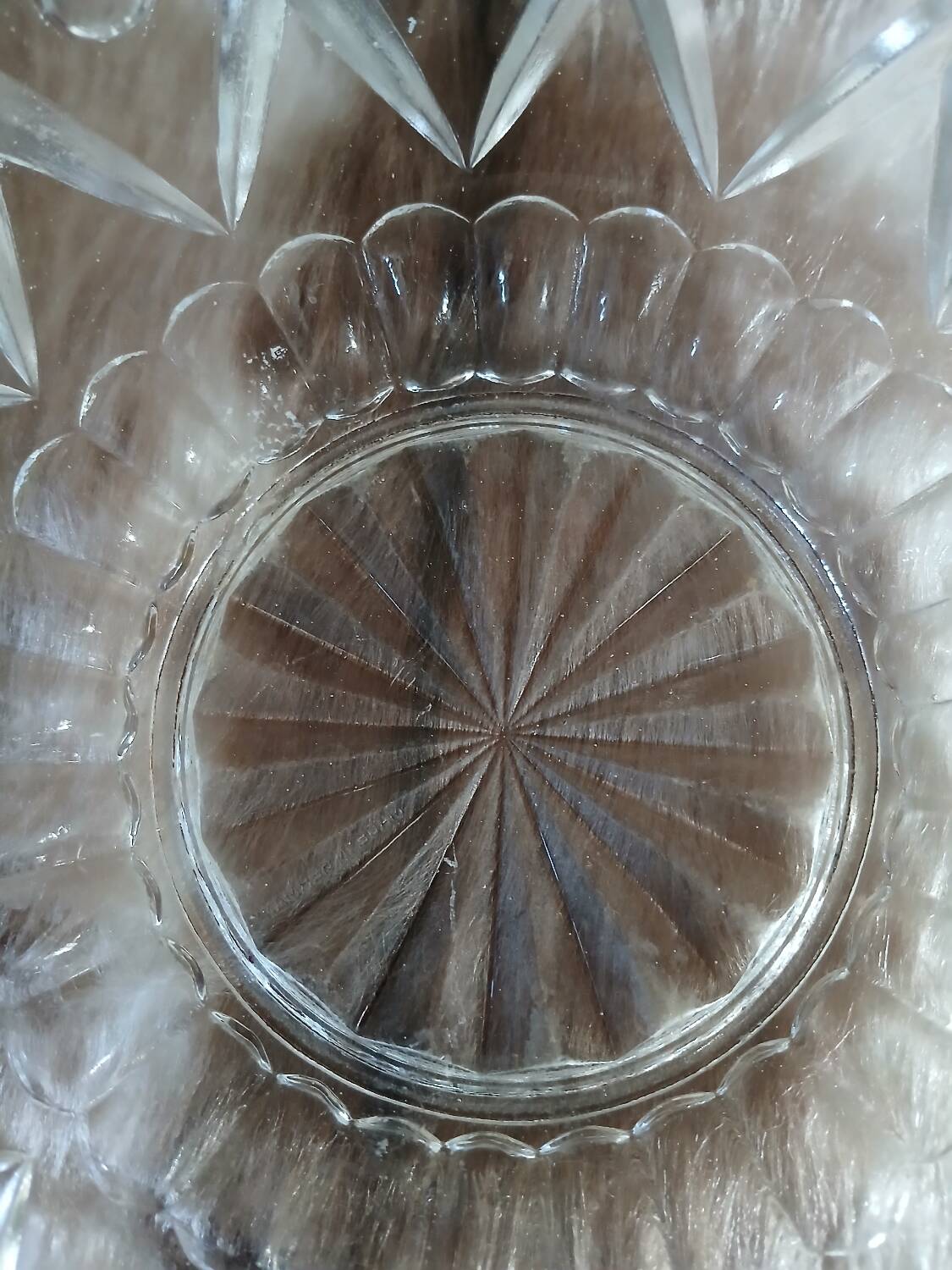 Antique cut glass salad bowl