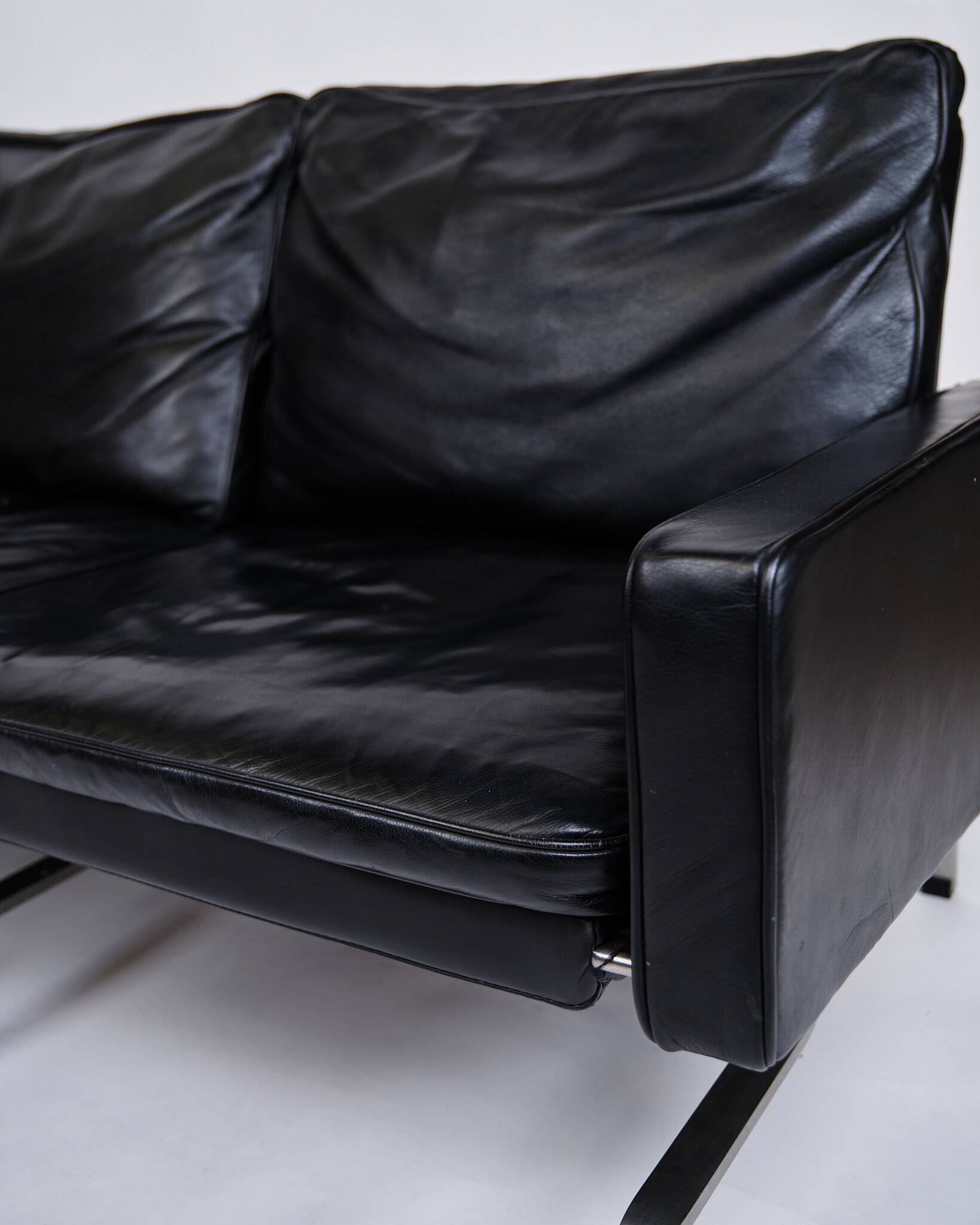 PK31 sofa - 3-seater - black leather - Poul Kjærholm - E. Kold Christensen - 1960s