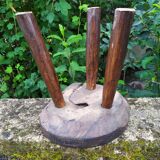 Raw wood tripod stool