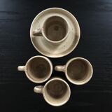 Set of 4 beige stoneware cups