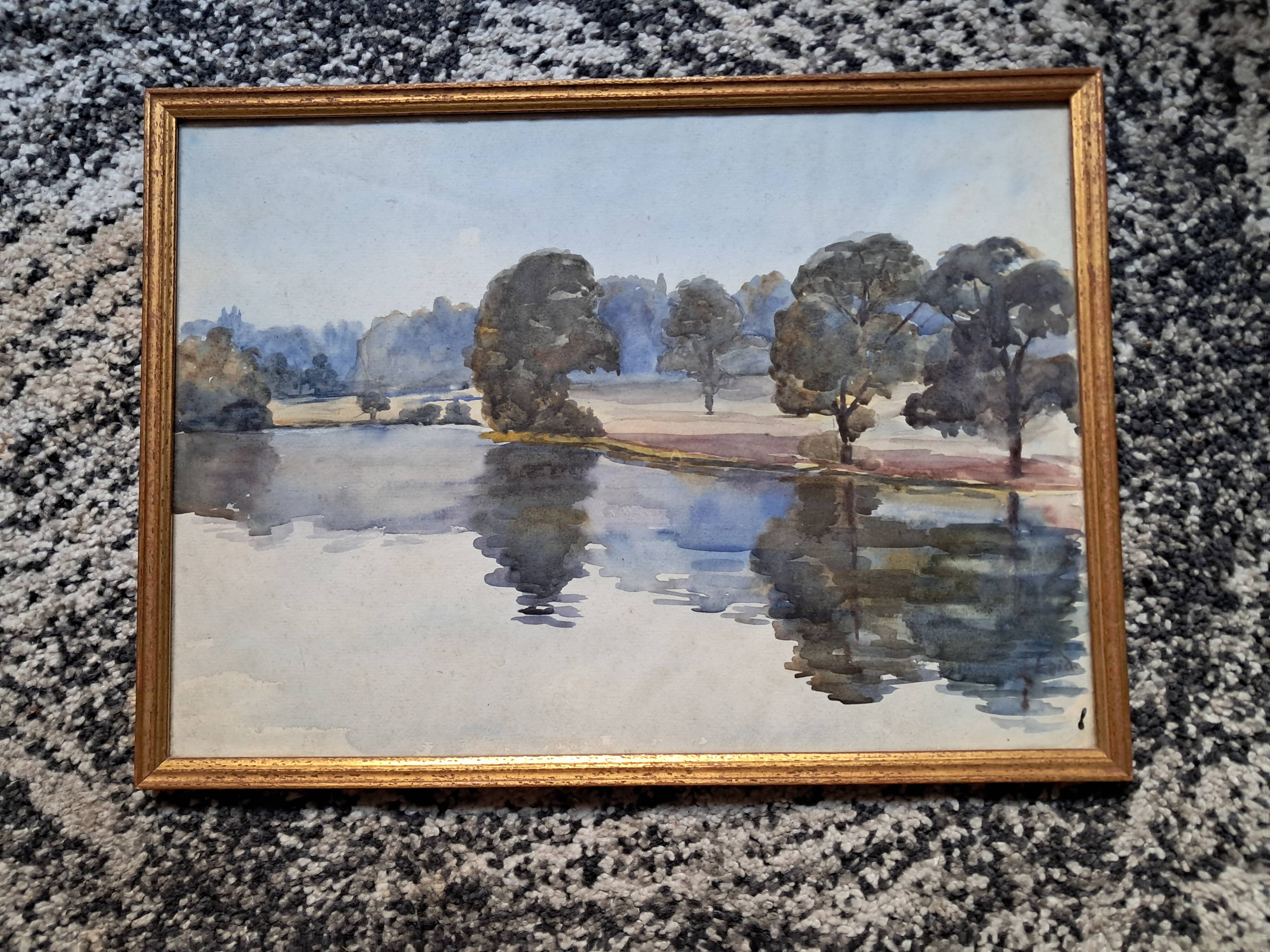 Ancient painting depicting a landscape