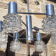 vintage chrome suspension and 6-light glass, vintage, 70s