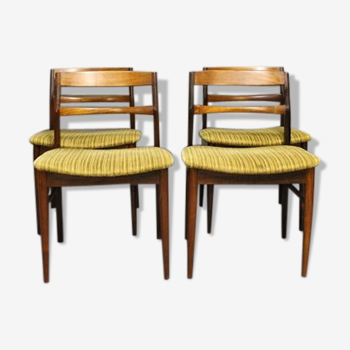 Set of 4 chairs dining rosewood 1960s massif