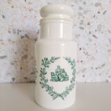 Set of 6 apothecary pots in white opaline 70s