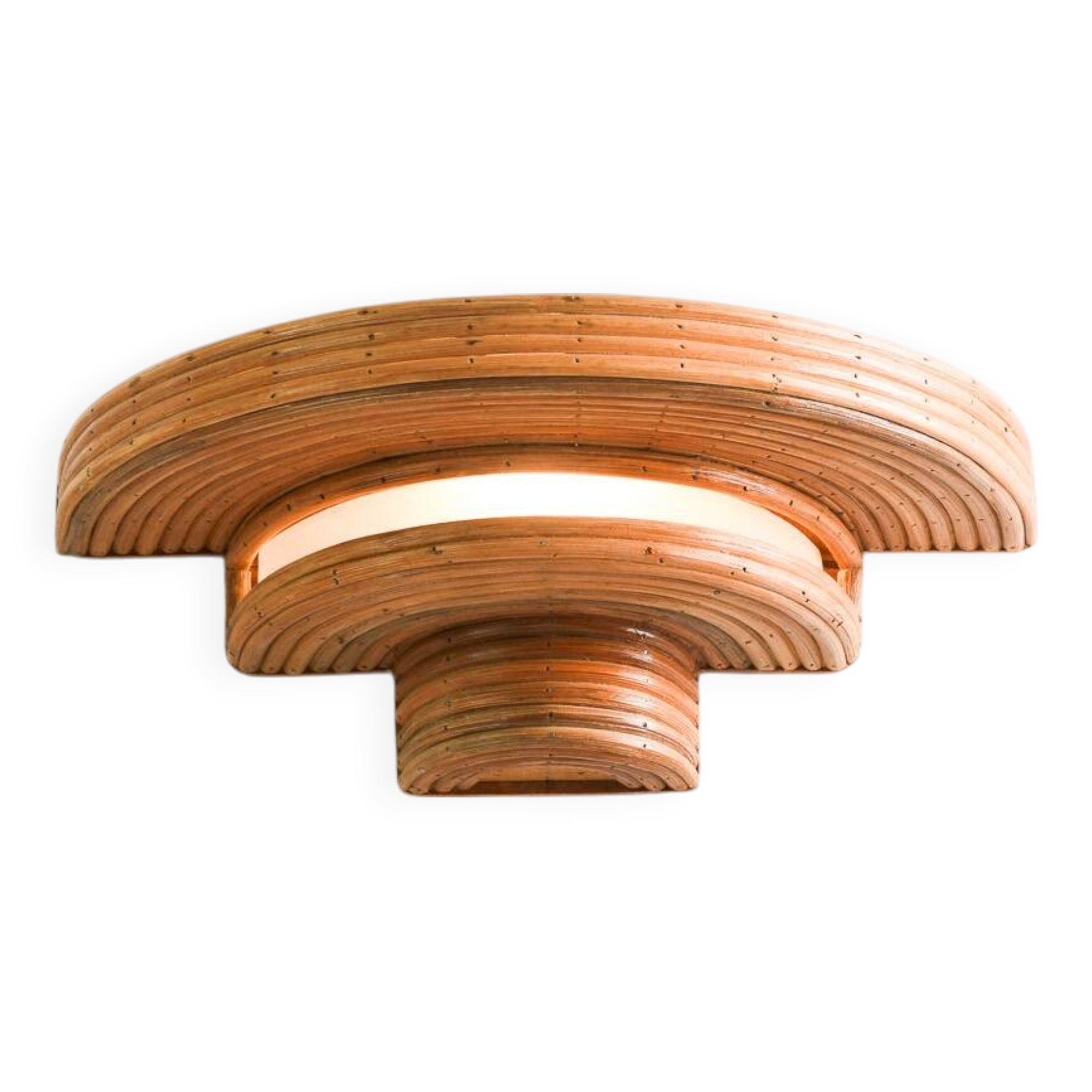 Space Age Rattan Wall Lamp