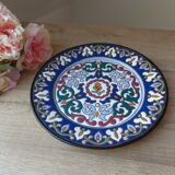 Assiette ancienne en faience décor bleu estampillé A.Alvarez, plat de service, plat apéritif
