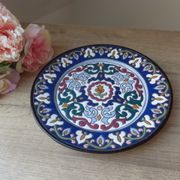 Antique faience plate with blue decoration stamped A. Alvarez, serving dish, appetizer plate.