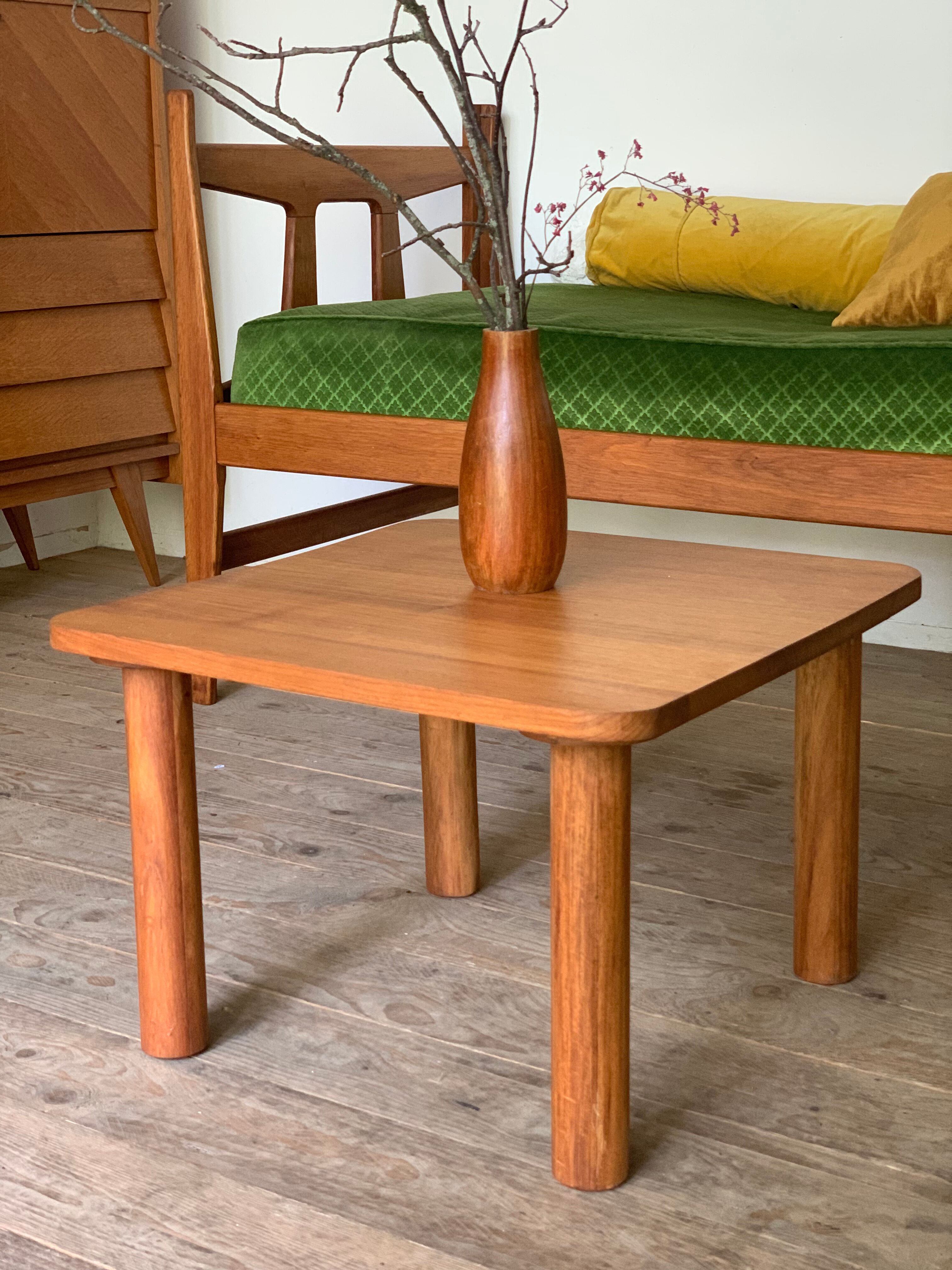 Vintage teak square coffee table