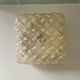 Wall light ceiling light square glass braid amber gold 1970 1980 seventies eighties