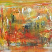 Contemporary painting "A City - II", oil on canvas by Mette Birckner, 2005