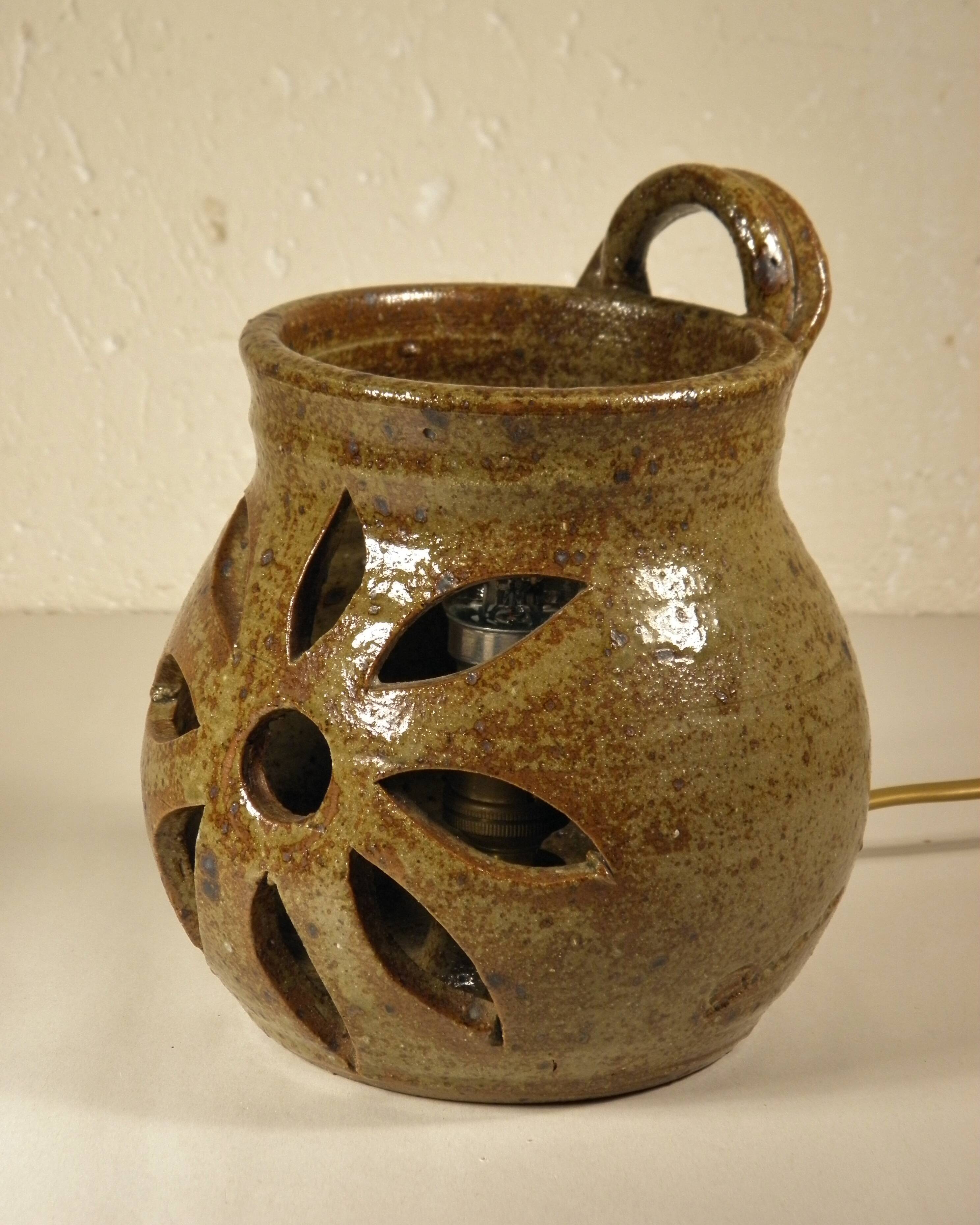 Lamp - night light in stoneware from the 70s