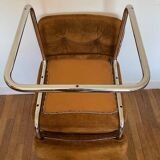 Roche Bobois cognac suede chairs