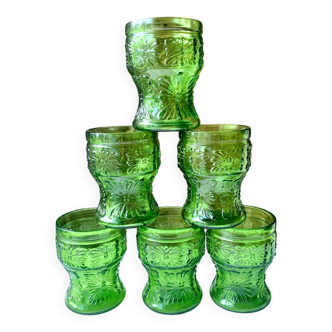 Verres à orangeade verts Italie 1970