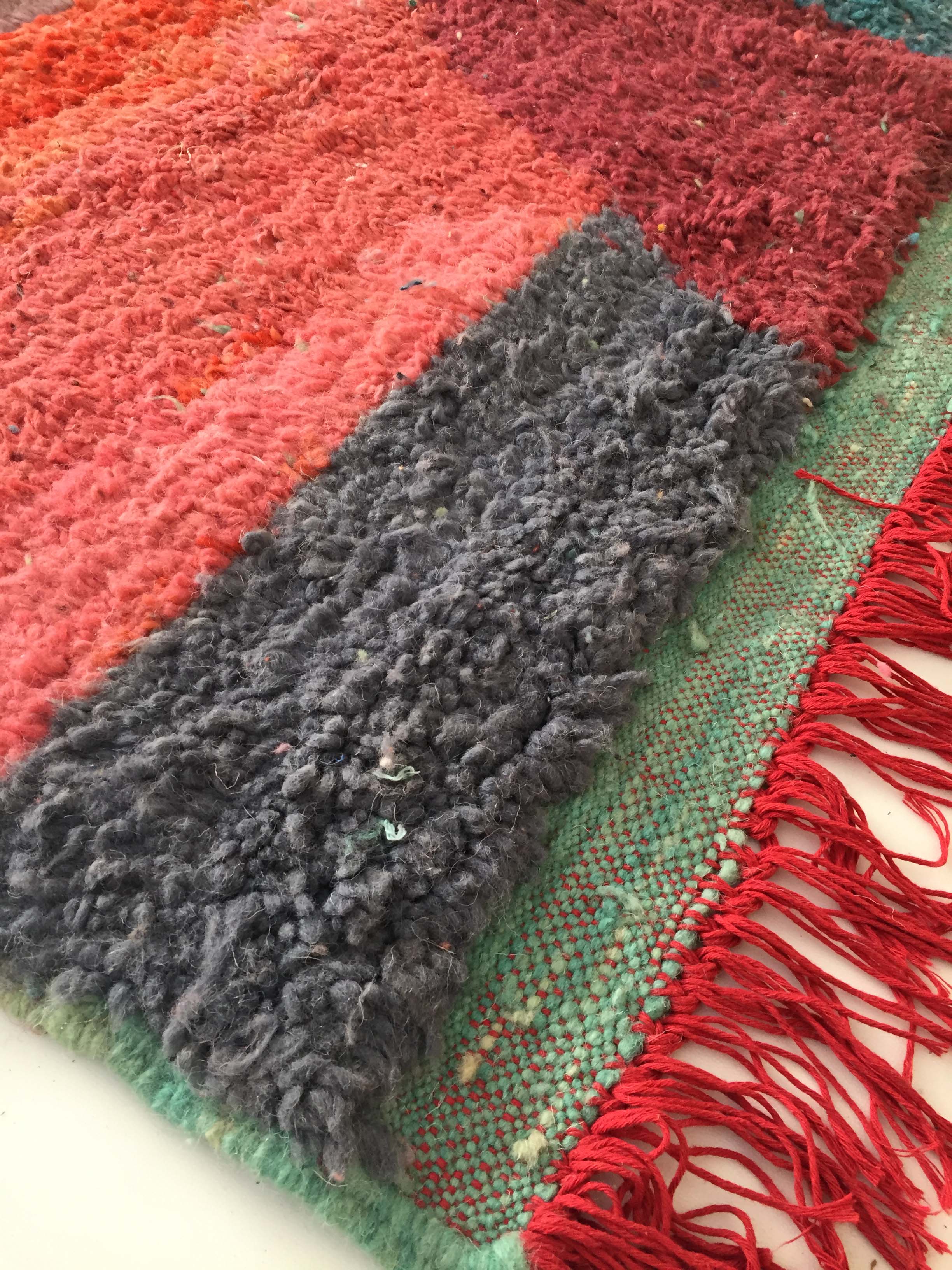 Moroccan Berber carpet Boujaad with colorful flats 285x188cm