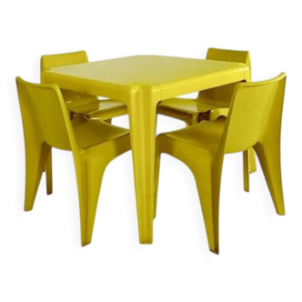 Table and 4 chairs by Helmut Bätzner for Bofinger