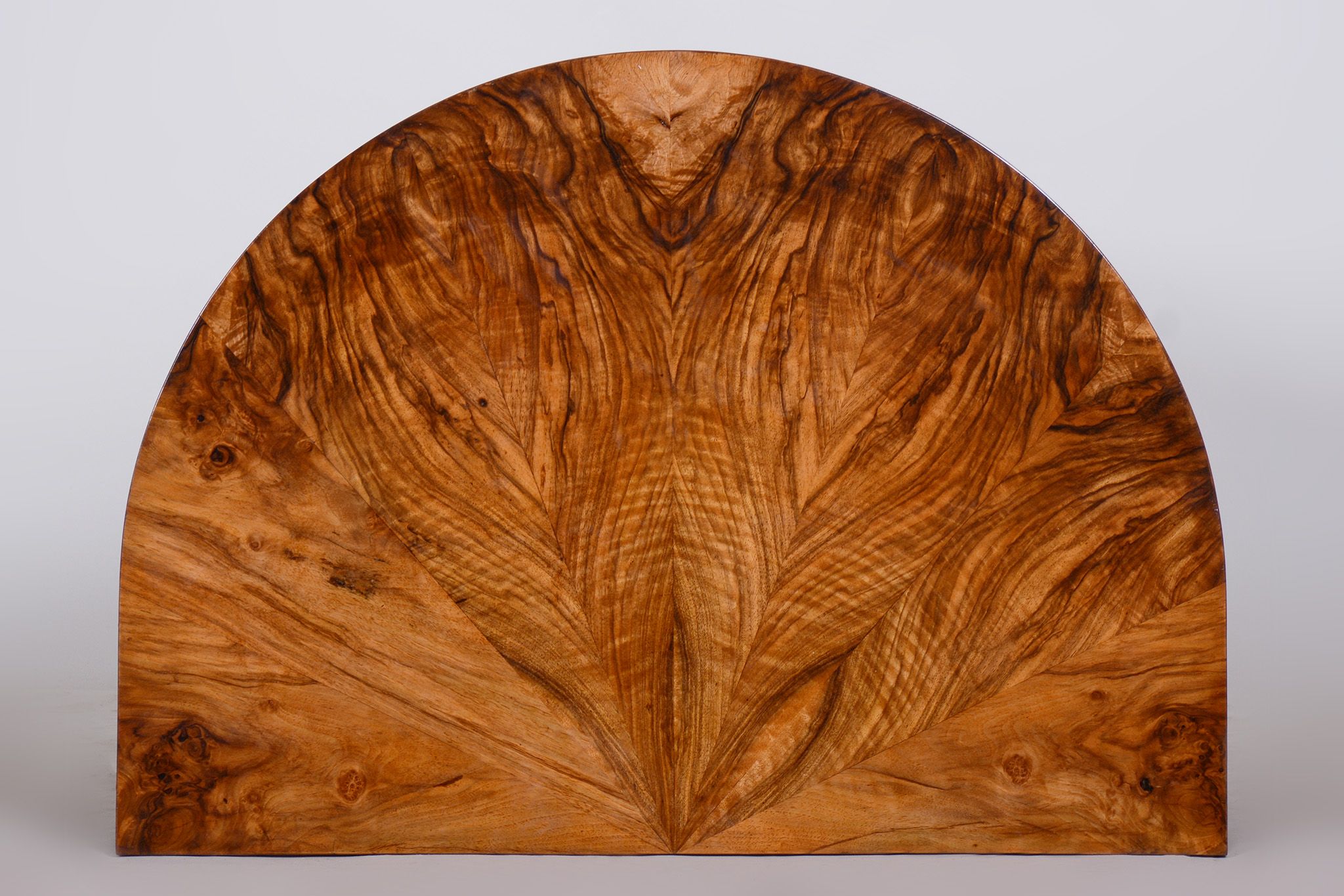 Restored Biedermeier Walnut Side Table, Revived Polish, Czechia, 1820s