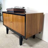 Vintage audio cabinet, walnut high gloss
