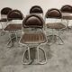 Vintage chrome and leather cantilever dining chairs, 1970s