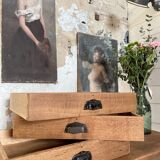 Console service in solid oak, circa 1900.