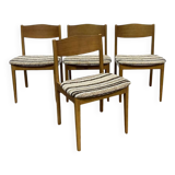 Set of 4 English chairs from the 70s in blond oak.