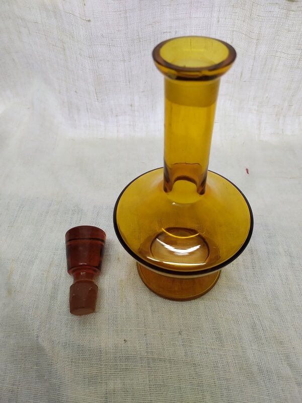 Glass bottle old vintage amber