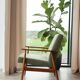 Fauteuil vintage bouclè vert sauvage conclu par H.Lis