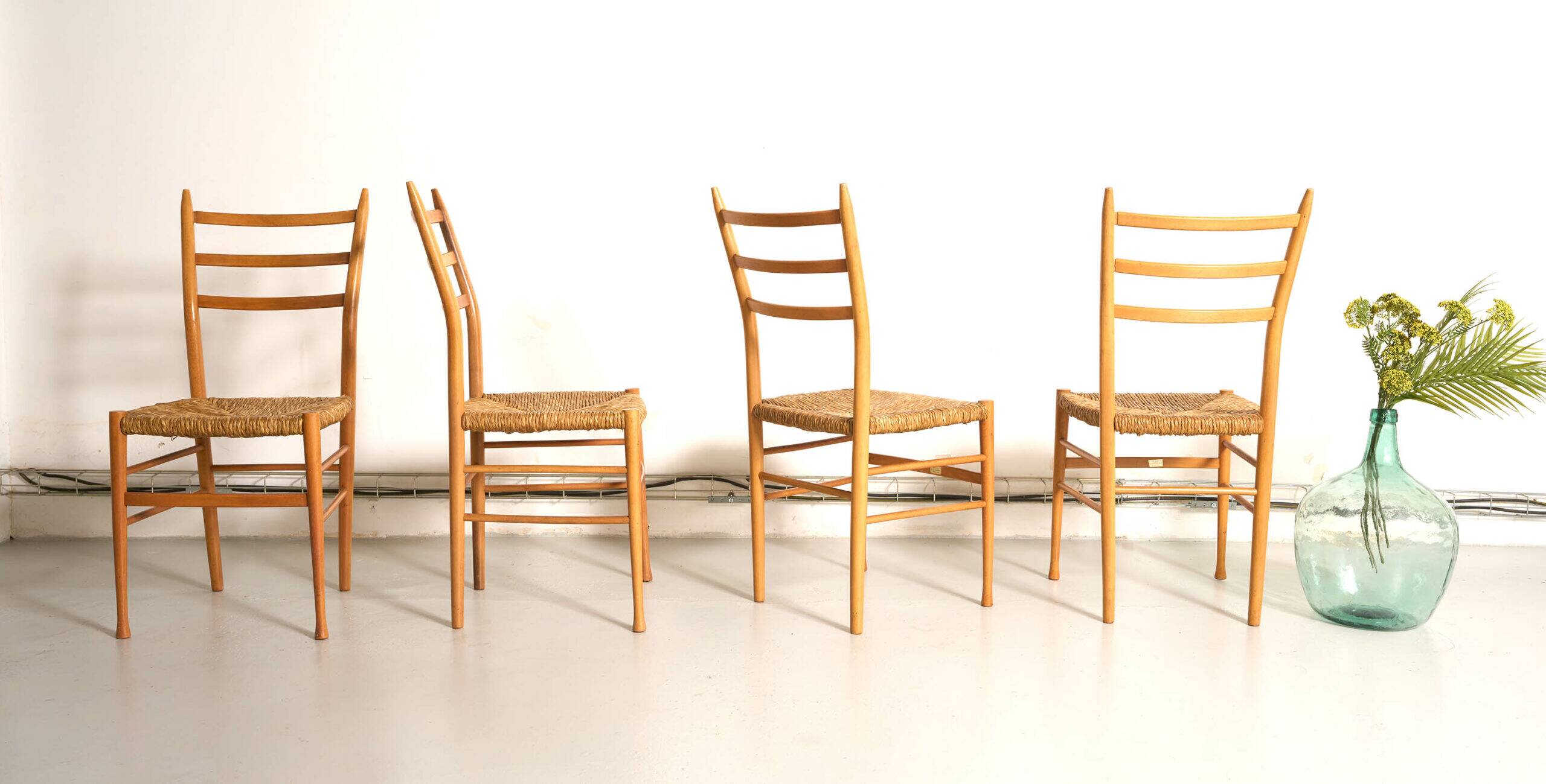 4 vintage Italian chairs, Otto Gerdau, Scandinavian style