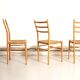 4 vintage Italian chairs, Otto Gerdau, Scandinavian style