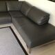 Grey leather corner sofa Roche Bobois, removable.