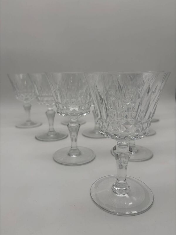 10 Verres Baccarat, Model Picadilly, France, verres à pied en cristal