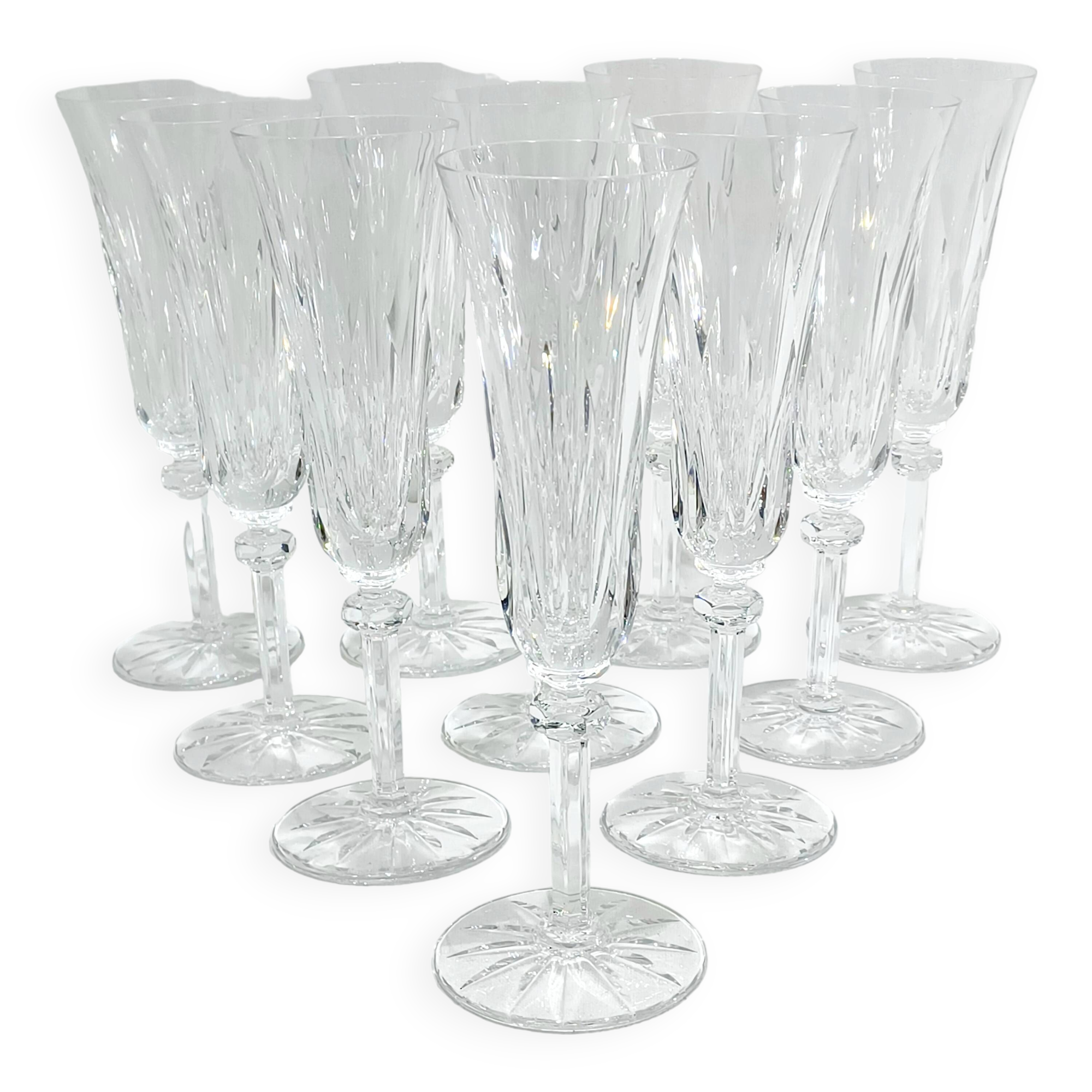 Saint Louis – 10 champagne flutes in crystal, Provence model