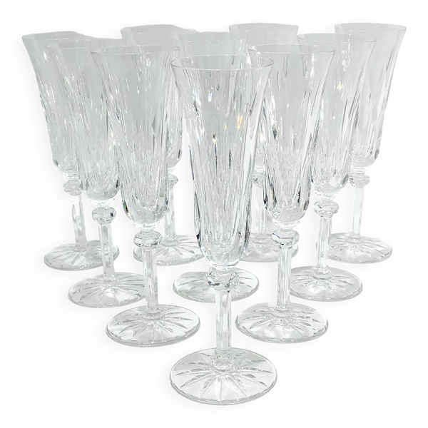 Saint Louis – 10 flûtes à champagne En Cristal modèle Provence