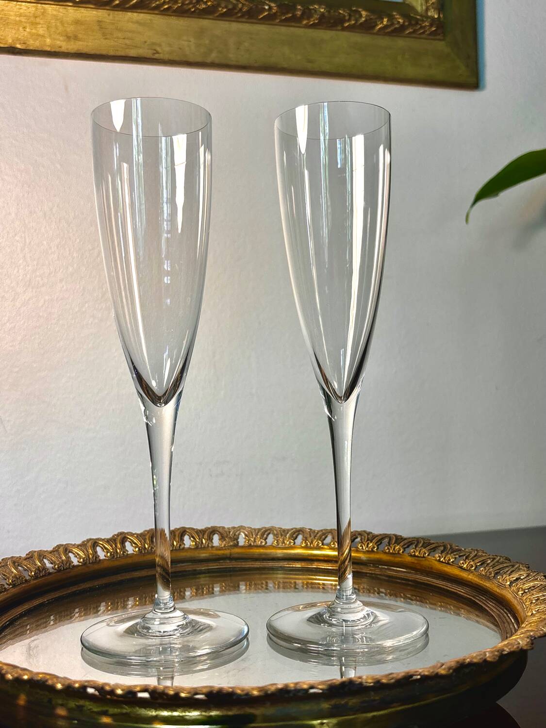 2 Baccarat champagne flutes