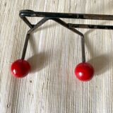 Coat rack metal and wood, 4 hooks, 50s