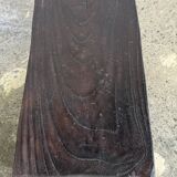 Small stool, black solid teak accent stool wabi-sabi L30 W8.5 H6.